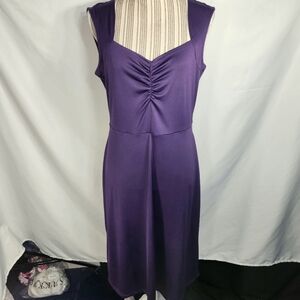 Avon Purple Bodice Ruching Sleeveless Sweetheart Neckline Dress Size Medium